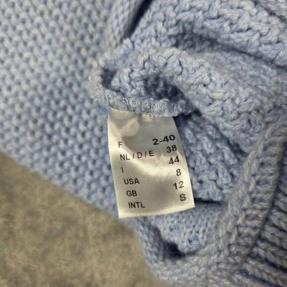 Saint James Sweater Womens 8 Blue Alpaca Wool Blend Nautical Textured Rollneck - Picture 8 of 11